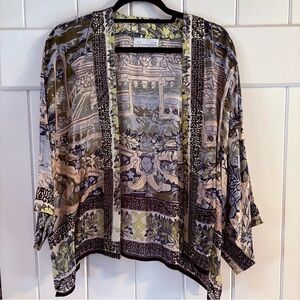 One Hundred Stars Multicolor Patterned Kimono